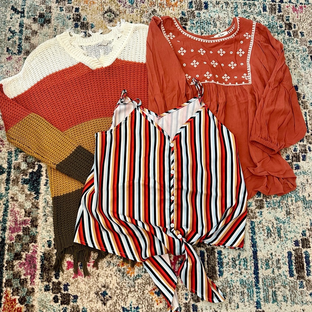 Striped Multicolor Tops